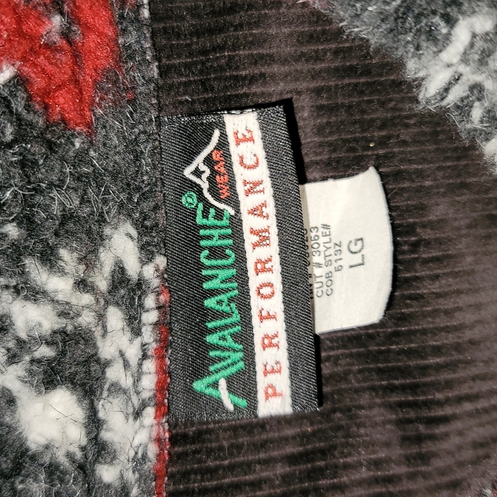 Avalanche Performance Jacket Fleece Gray Red Deer… - image 2